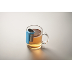 Tee-Infuser Edelstahl mit Kunststoffhaken farbe türkis drittes Detailbild