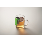 Tee-Infuser Edelstahl mit Kunststoffhaken farbe lindgrün drittes Detailbild
