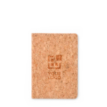 Kork-Passhülle mit Kartenfächern farbe beige Ansicht mit Druckbereich