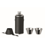 Edelstahl-Flachmann mit 2 Shots 230+20 ml farbe schwarz zweite Ansicht