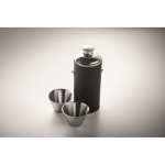 Edelstahl-Flachmann mit 2 Shots 230+20 ml farbe schwarz drittes Detailbild