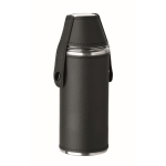 Edelstahl-Flachmann mit 2 Shots 230+20 ml farbe schwarz achte Ansicht