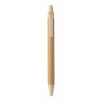 Bambus/Stroh-Kugelschreiber blau farbe beige dritte Ansicht
