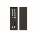 Set: Kugelschreiber blau + Roller schwarz im Etui farbe schwarz zweite Ansicht