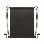 Turnbeutel RPET/PU mit Fronttasche farbe schwarz dritte Ansicht