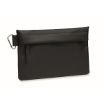 Kosmetikbeutel Polyester/PU mit Karabiner farbe schwarz