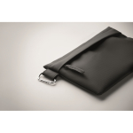 Kosmetikbeutel Polyester/PU mit Karabiner farbe schwarz viertes Detailbild