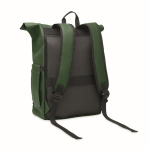 Rolltop-Rucksack Laptop 15'' mit Trolleygurt farbe dunkelgrün zweite Ansicht