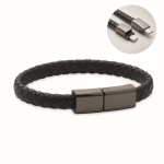 PU-Armband geflochten mit Ladekabel 60W farbe schwarz