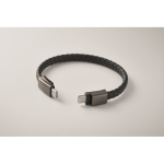 PU-Armband geflochten mit Ladekabel 60W farbe schwarz drittes Detailbild