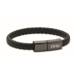 PU-Armband geflochten mit Ladekabel 60W farbe schwarz Hauptansicht
