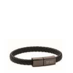 PU-Armband geflochten mit Ladekabel 60W farbe schwarz Ansicht mit Druckbereich