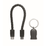 Schwarzes PU-Armband 60W Ladekabel farbe schwarz dritte Ansicht