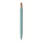 Recycling-Alu-Kugelschreiber mit Korkknopf blau farbe hellblau sechste Ansicht