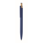 Recycling-Alu-Kugelschreiber mit Bambusknopf blau farbe blau