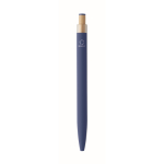 Recycling-Alu-Kugelschreiber mit Bambusknopf blau farbe blau sechste Ansicht