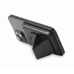 Magnetisches Kartenetui Leder mit Handyhalter farbe schwarz fünfte Ansicht