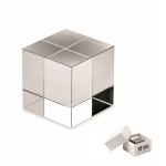 Eleganter Glaspokal Würfelform personalisierbar farbe transparent Ansicht mit Druckbereich