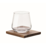 Whiskyglas kurz mit Acacia-Untersetzer farbe transparent