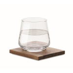 Whiskyglas kurz mit Acacia-Untersetzer farbe transparent zweite Ansicht