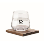 Whiskyglas kurz mit Acacia-Untersetzer farbe transparent Hauptansicht zweite Ansicht
