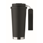 Recycling-Edelstahlbecher mit Strohhalm 500 ml farbe schwarz sechste Ansicht