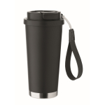 Recycling-Edelstahlbecher mit Strohhalm 500 ml farbe schwarz zehnte Ansicht