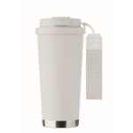 Recycling-Edelstahlbecher mit Strohhalm 500 ml farbe weiß sechste Ansicht