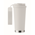 Recycling-Edelstahlbecher mit Strohhalm 500 ml farbe weiß siebte Ansicht