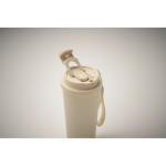 Recycling-Edelstahlbecher mit Strohhalm 500 ml farbe beige drittes Detailbild