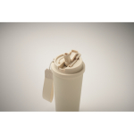 Recycling-Edelstahlbecher mit Strohhalm 500 ml farbe beige viertes Detailbild