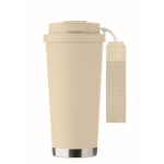 Recycling-Edelstahlbecher mit Strohhalm 500 ml farbe beige sechste Ansicht