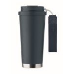 Recycling-Edelstahlbecher mit Strohhalm 500 ml farbe marineblau sechste Ansicht
