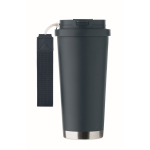 Recycling-Edelstahlbecher mit Strohhalm 500 ml farbe marineblau siebte Ansicht