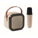 Karaoke-Set mit Vintage-Lautsprecher + Mikrofon farbe beige