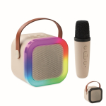 Karaoke-Set mit Vintage-Lautsprecher + Mikrofon farbe beige