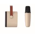 Karaoke-Set mit Vintage-Lautsprecher + Mikrofon farbe beige siebte Ansicht