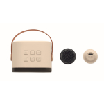 Karaoke-Set mit Vintage-Lautsprecher + Mikrofon farbe beige achte Ansicht