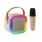 Karaoke-Set mit Vintage-Lautsprecher + Mikrofon farbe beige Hauptansicht