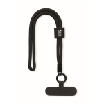 RPET-Armband fürs Handy, 25 cm farbe schwarz Ansicht mit Druckbereich