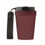 Auslaufsicherer To-Go-Becher RPET-Band 300 ml farbe bordeaux vierte Ansicht