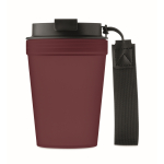 Auslaufsicherer To-Go-Becher RPET-Band 300 ml farbe bordeaux fünfte Ansicht
