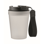 Auslaufsicherer To-Go-Becher RPET-Band 300 ml farbe weiß-transparent