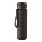 Kunststoffflasche 1L mit Zeitmarken + Klappdeckel farbe schwarz