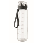 Kunststoffflasche 1L mit Zeitmarken + Klappdeckel farbe transparent dritte Ansicht