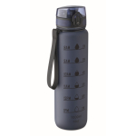 Kunststoffflasche 1L mit Zeitmarken + Klappdeckel farbe marineblau