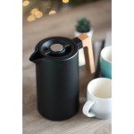 Kanne aus recyceltem Edelstahl mit Holzgriff, 1 L farbe schwarz