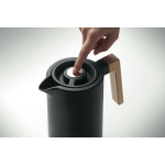 Kanne aus recyceltem Edelstahl mit Holzgriff, 1 L farbe schwarz