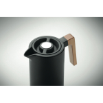 Kanne aus recyceltem Edelstahl mit Holzgriff, 1 L farbe schwarz