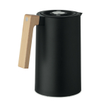 Kanne aus recyceltem Edelstahl mit Holzgriff, 1 L farbe schwarz